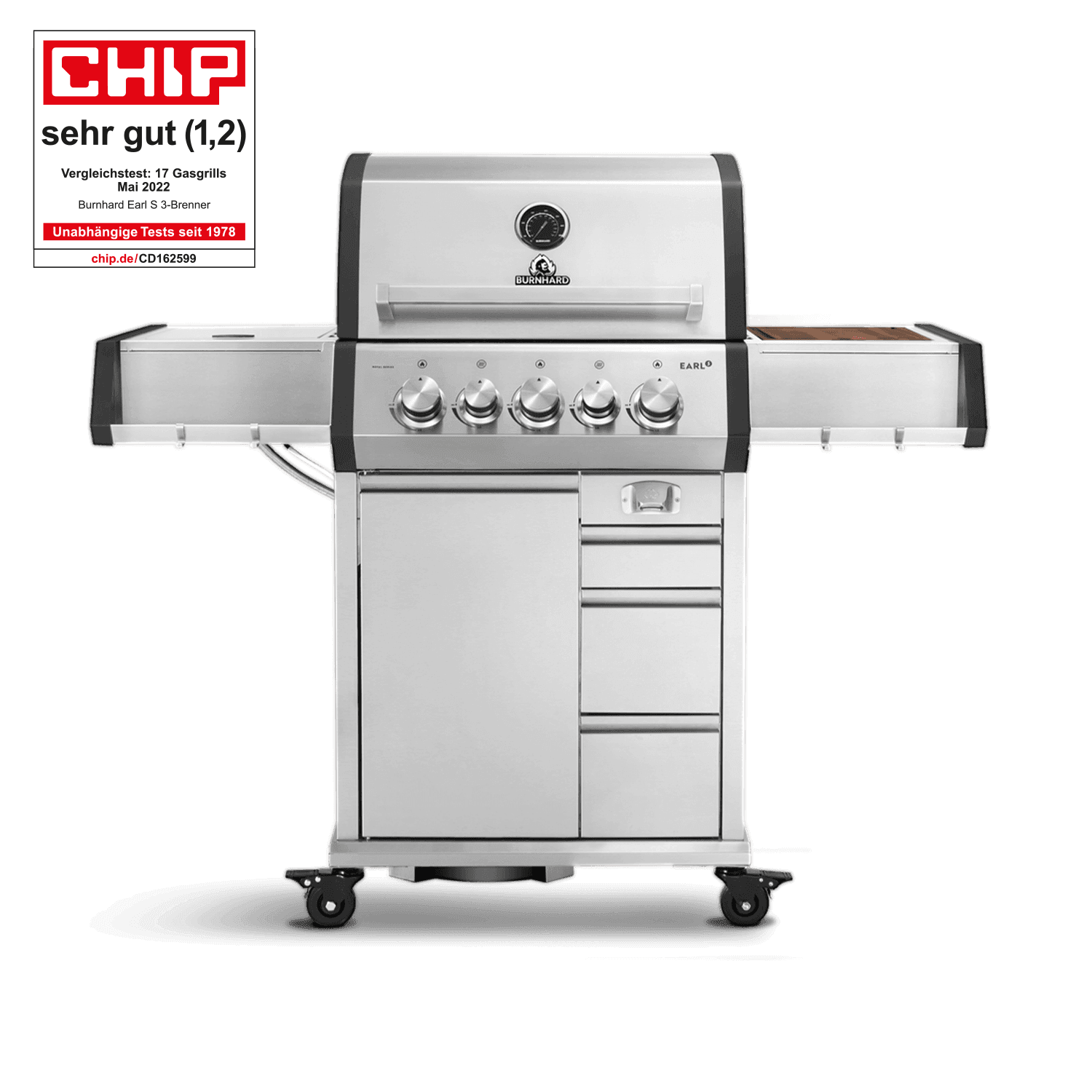 BURNHARD Earl Premium Gasgrill 3-Brenner